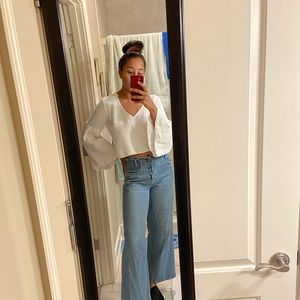 Free People - bootleg sleeve cropped sweater